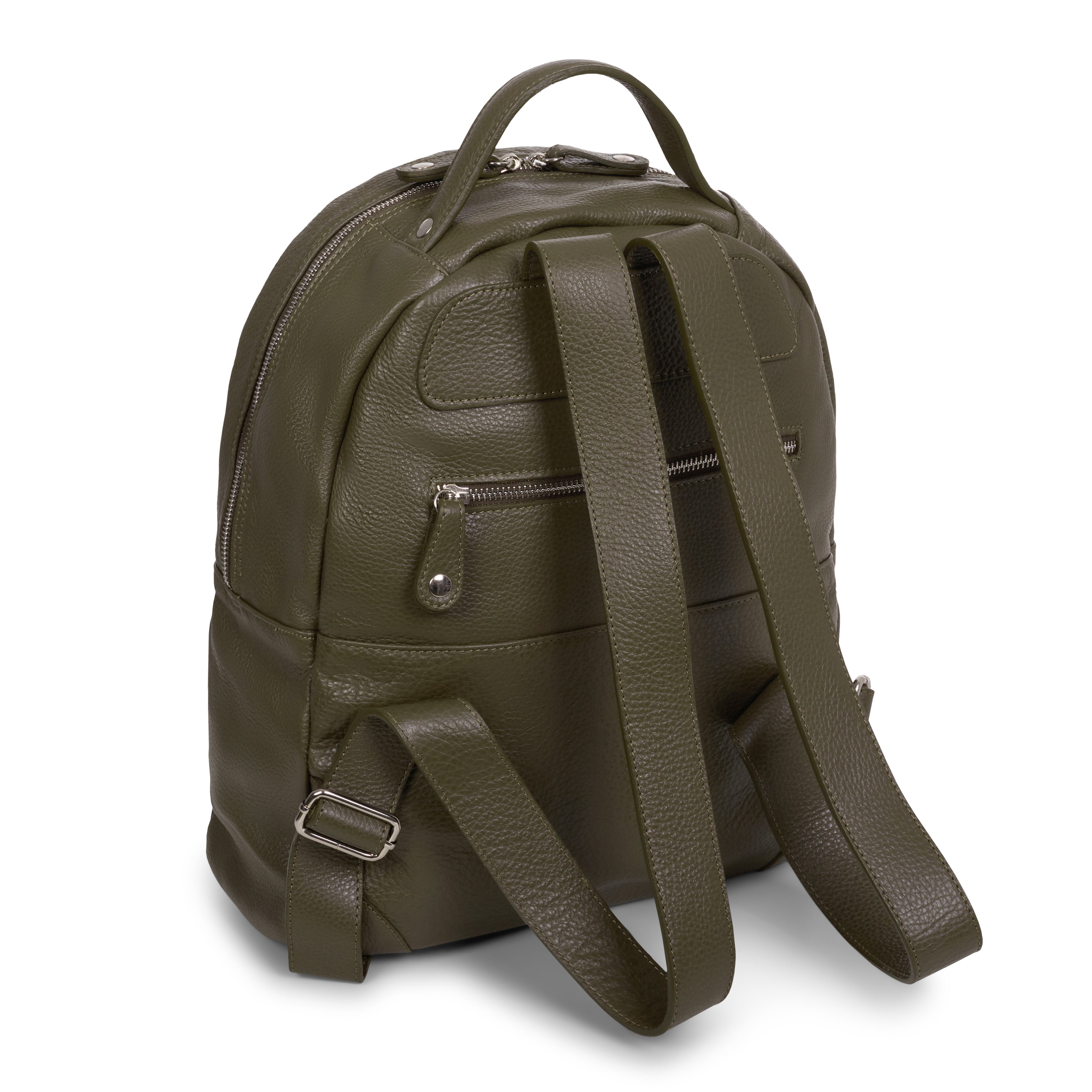 GREEN LEATHER BACKPACK DOLLARO