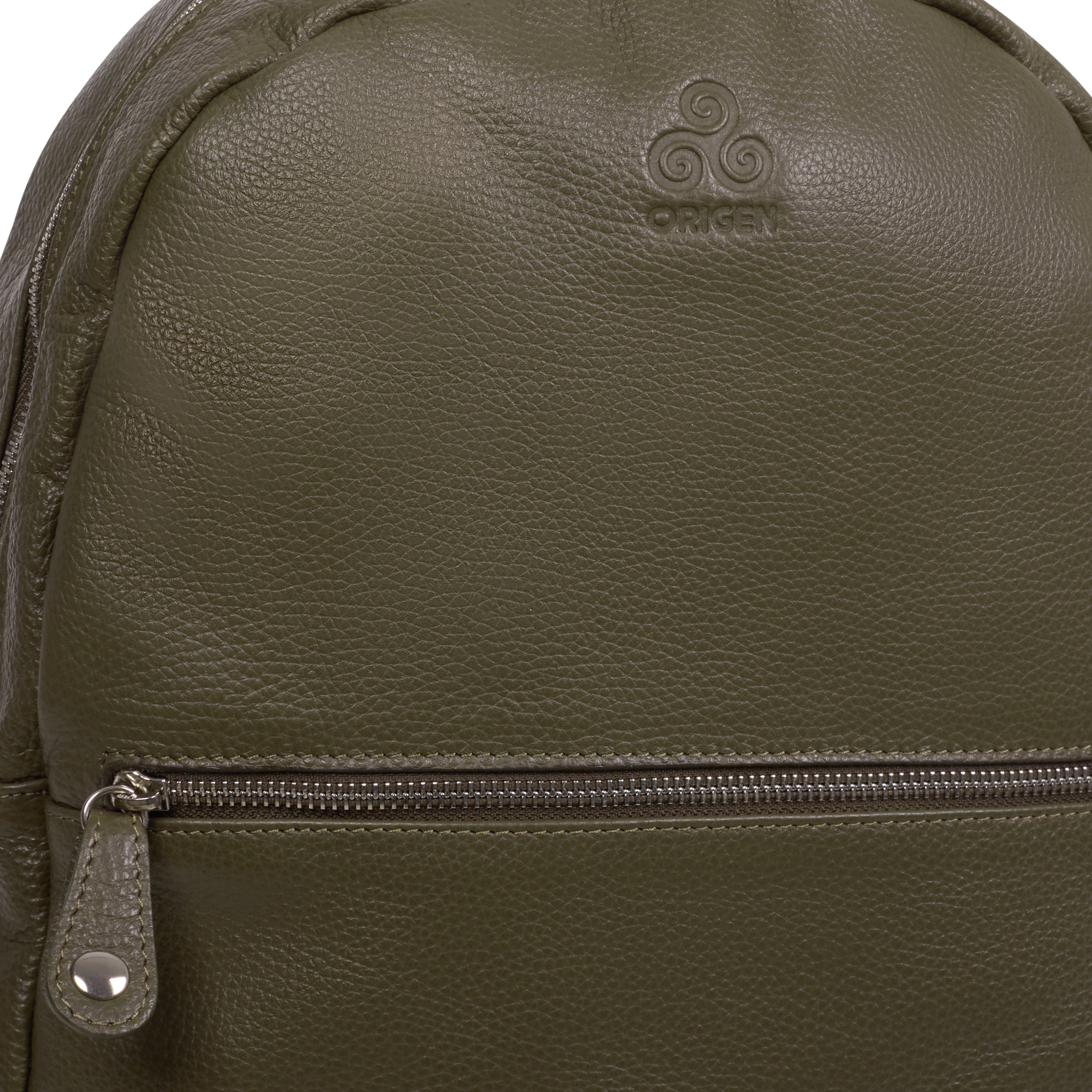 GREEN LEATHER BACKPACK DOLLARO