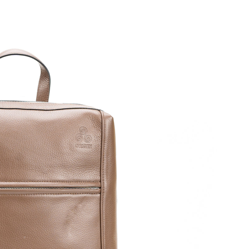 Burned backpack business leather