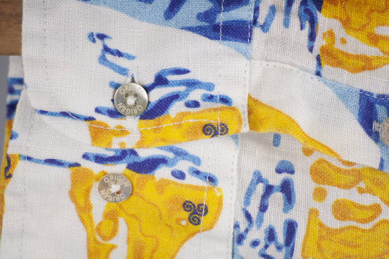 shirt limited edition Faraglioni blue linen