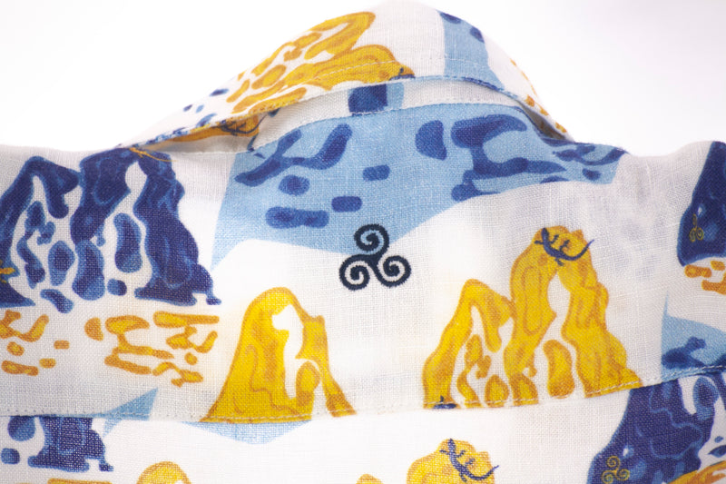 shirt limited edition Faraglioni blue linen