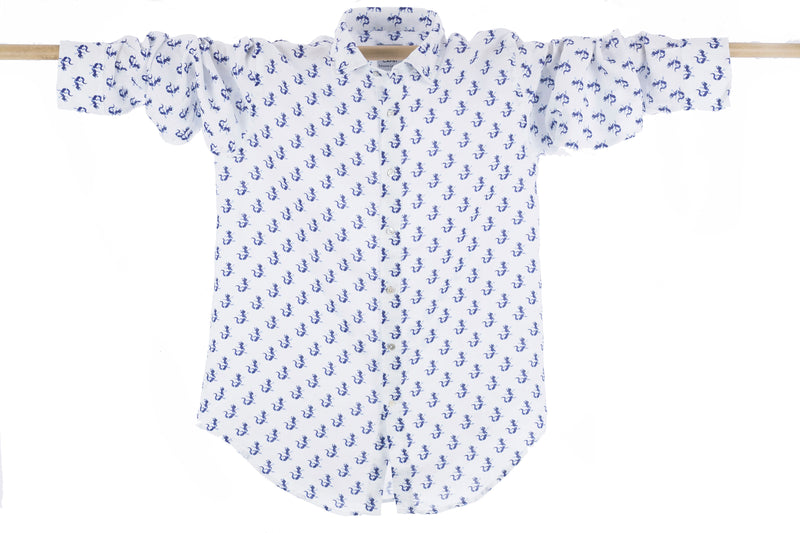 shirt limited edition LIZARD blue linen