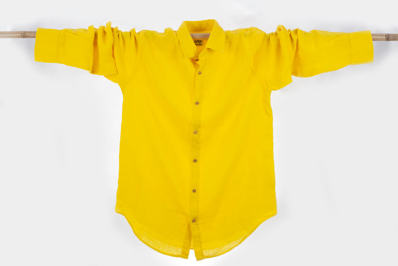 YELLOW linen shirt