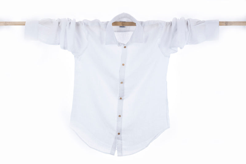 white linen shirt