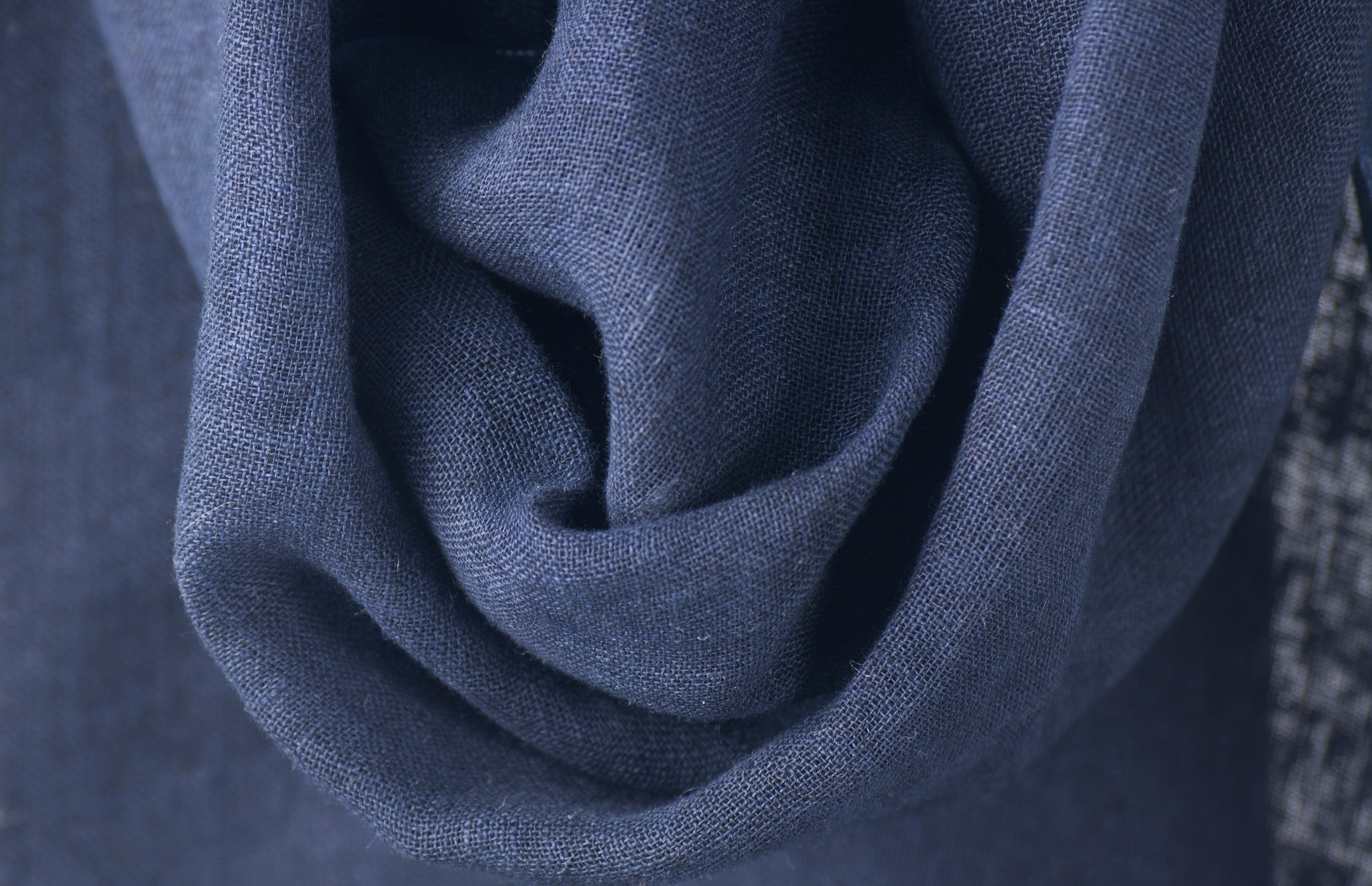 Navy linen scarf
