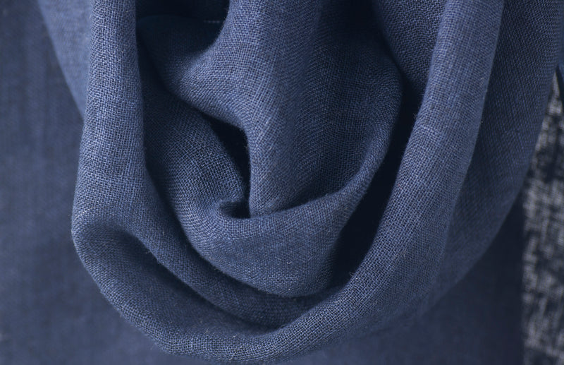 Navy linen scarf