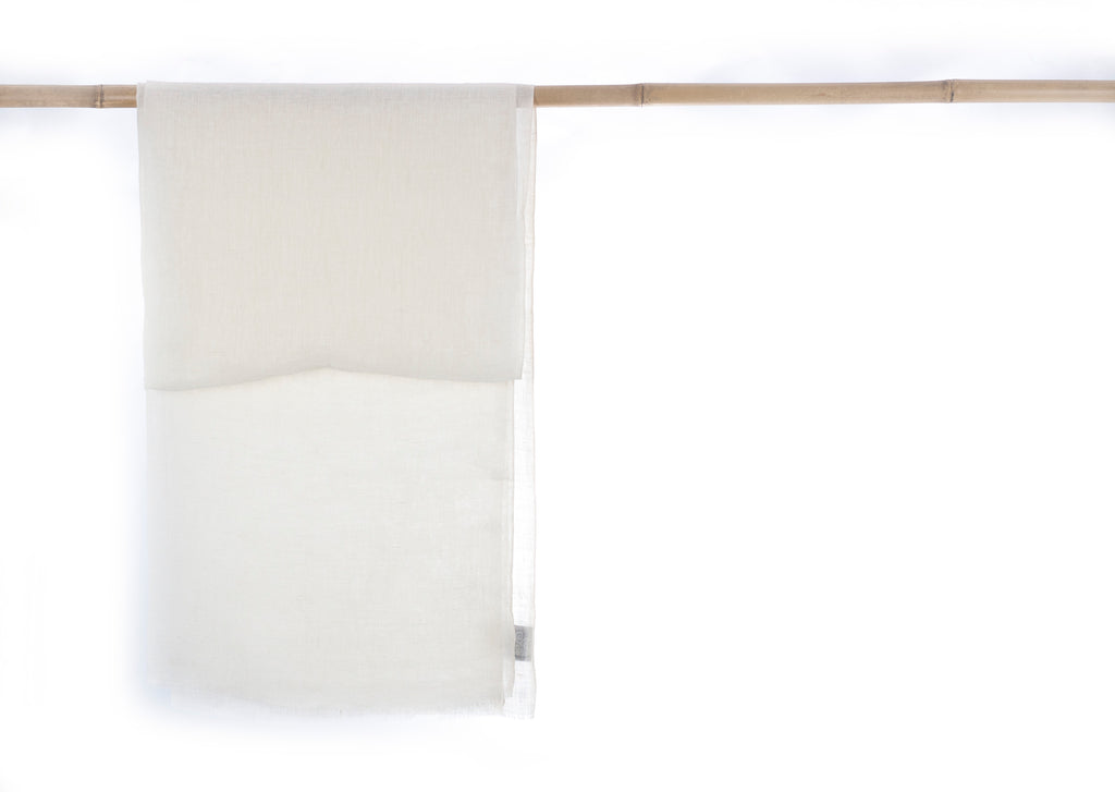 WHITE linen scarf