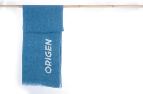 BLUE linen scarf