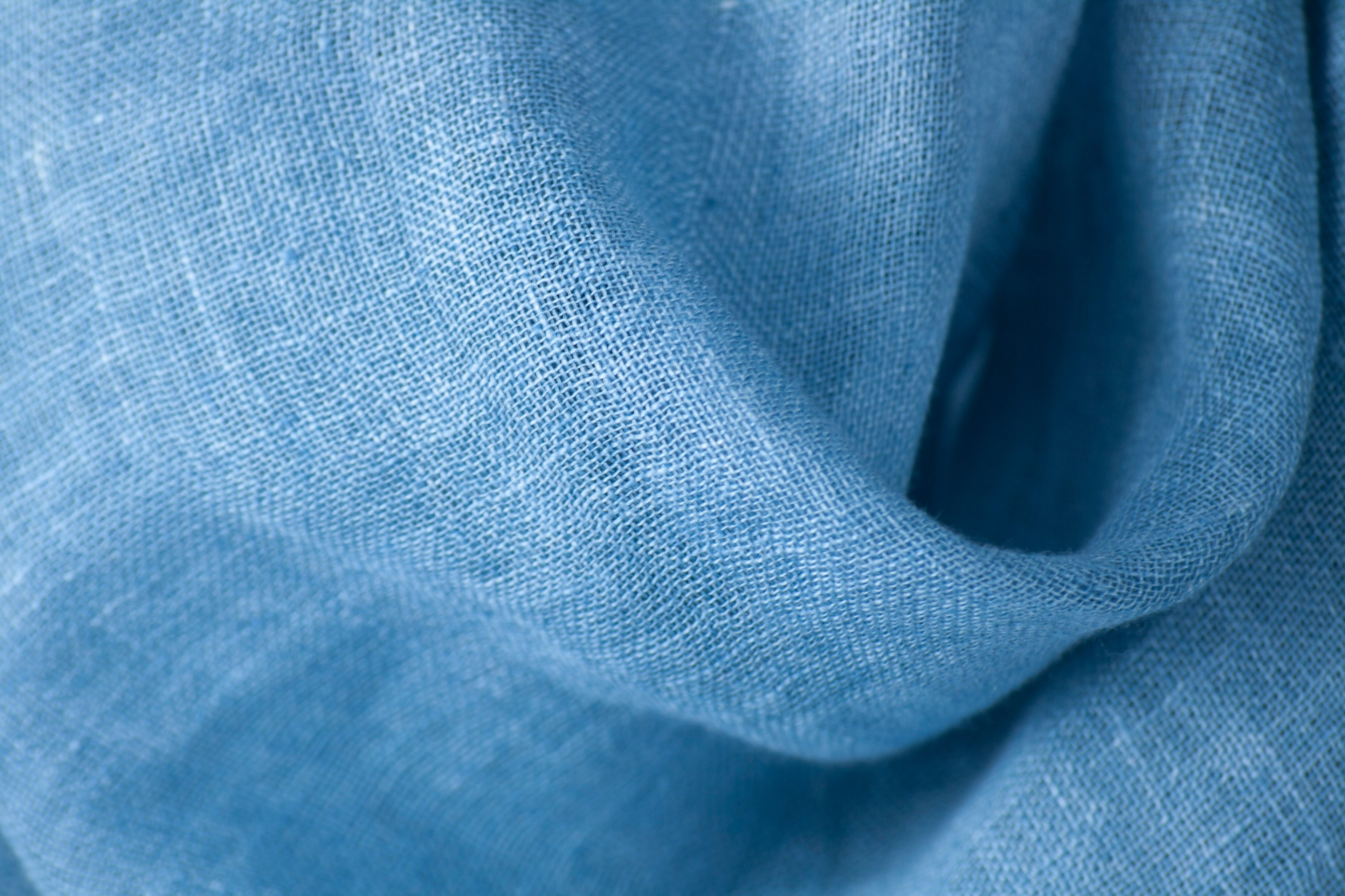 BLUE linen scarf
