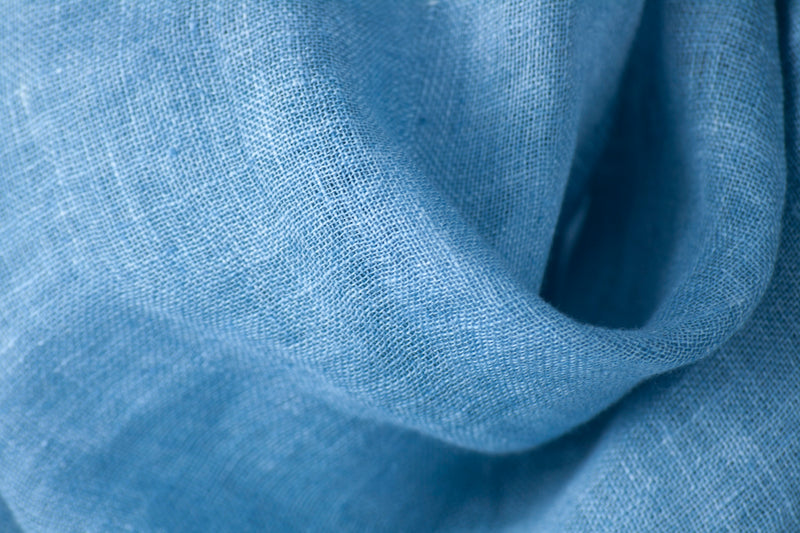 Bufanda de lino azul