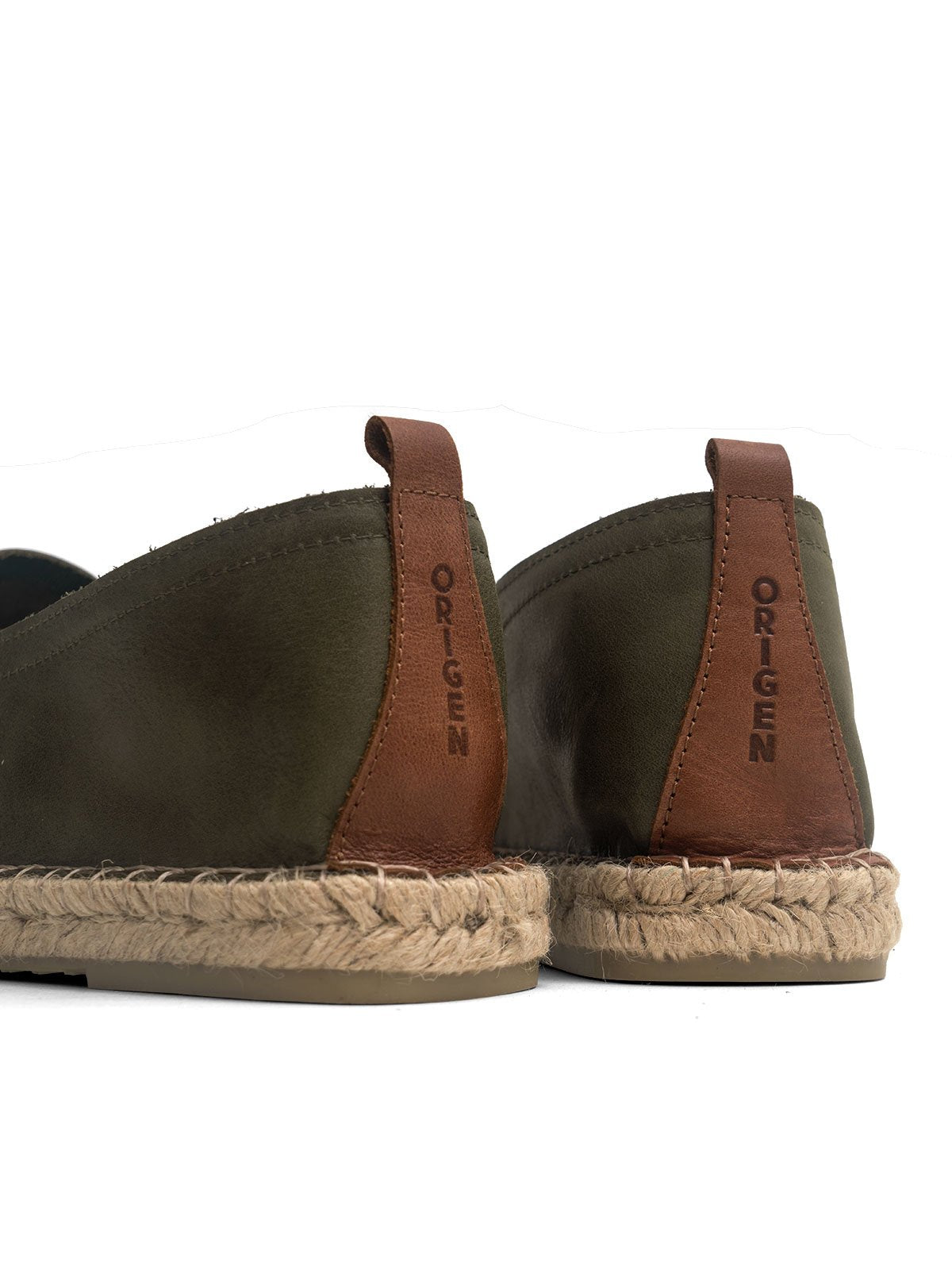 Espadrilles split leather green