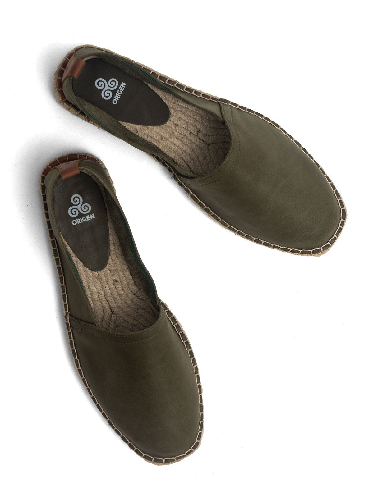 Espadrilles split leather green