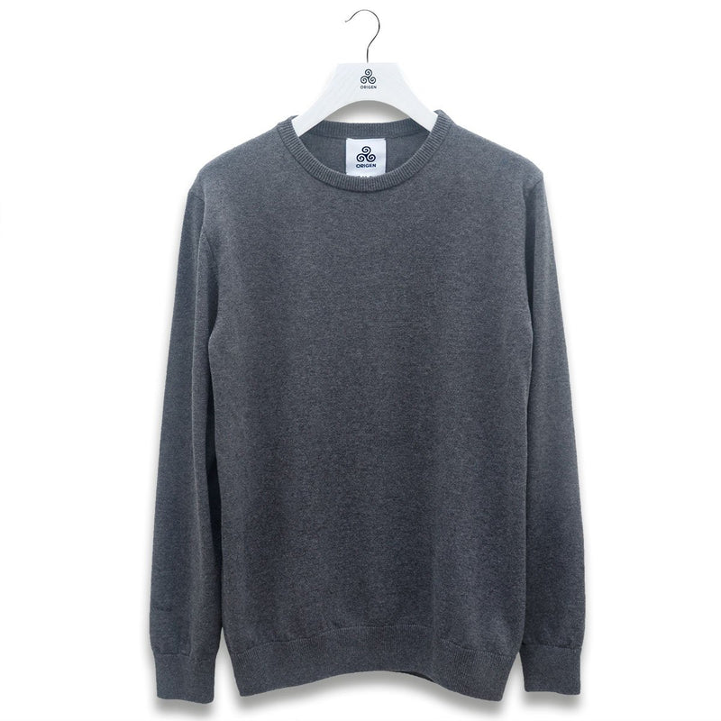 Grey cotton knit sweatshirt