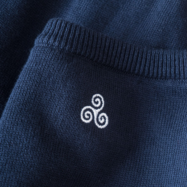 Navy cotton knit sweatshirt