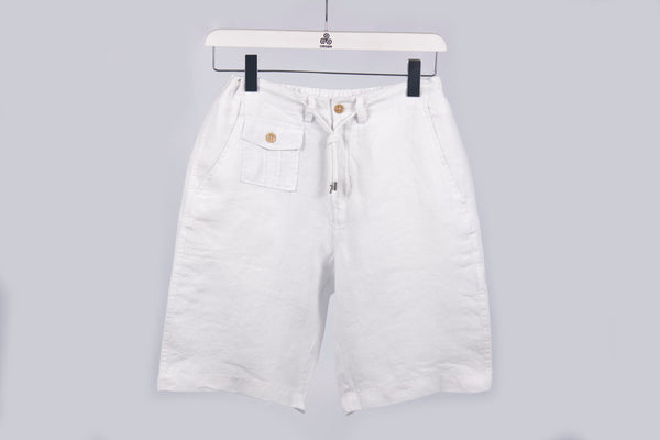 Bermuda Pocket bianco 100% lino