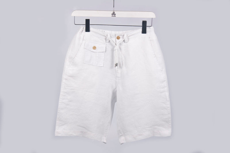 Bermuda Pocket bianco 100% lino