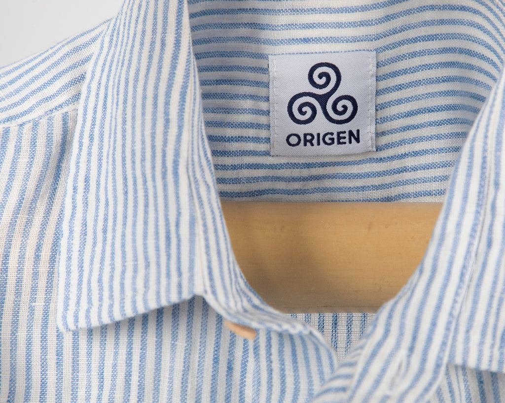 CAMICIA GOR STRIP CELESTE