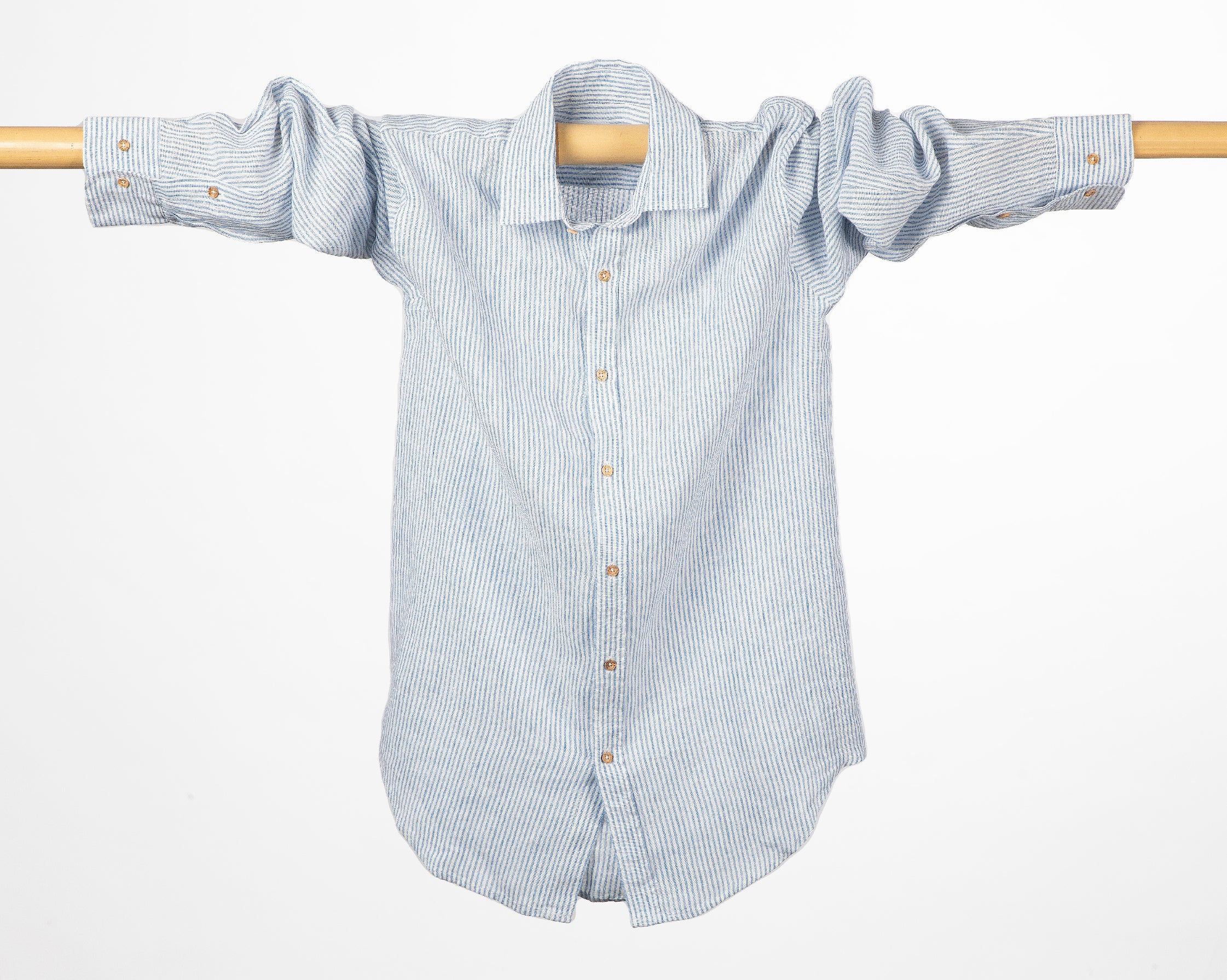 CAMICIA GOR STRIP CELESTE