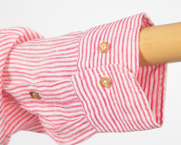 pink fine stripes linen shirt