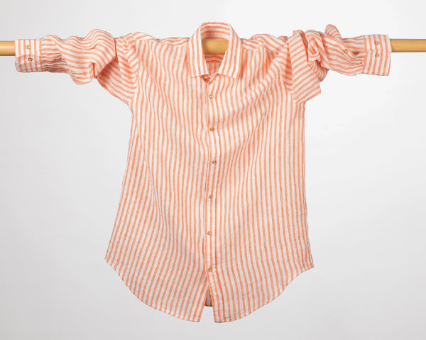 Camicia Fin Strip Arancio