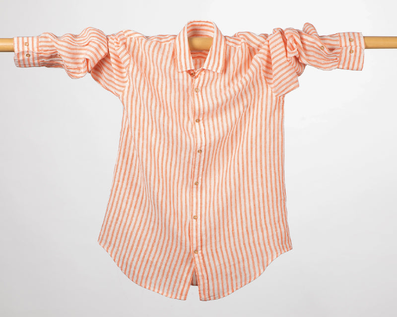 Camicia Fin Strip Arancio
