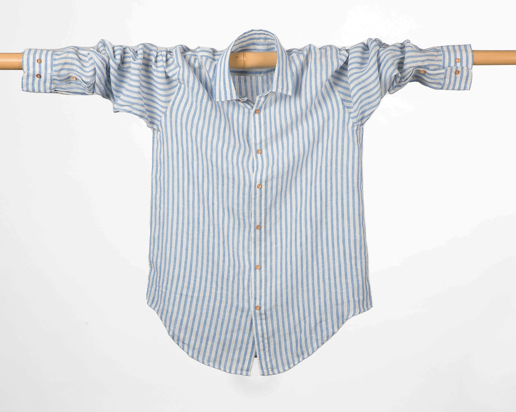 BLUE STRIP LINEN SHIRT